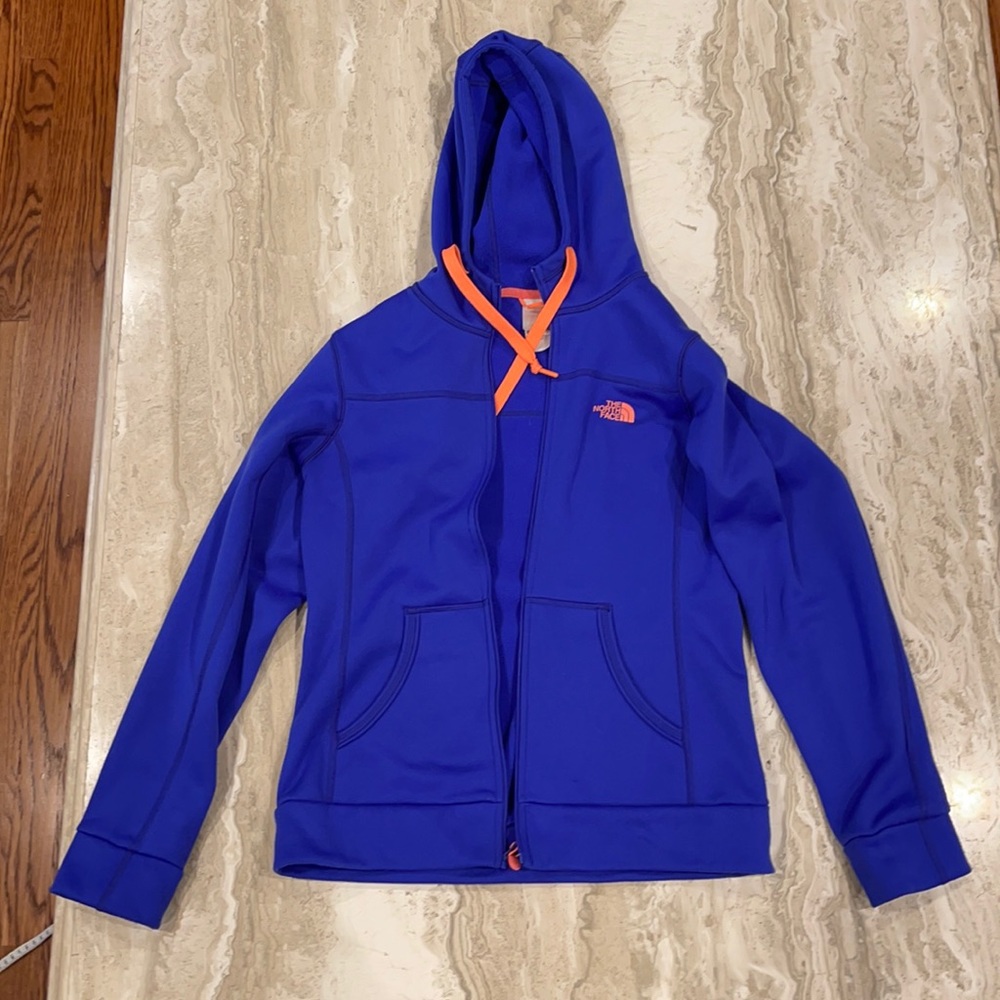 North Face hooded fleece jacket sweatshirt zip up